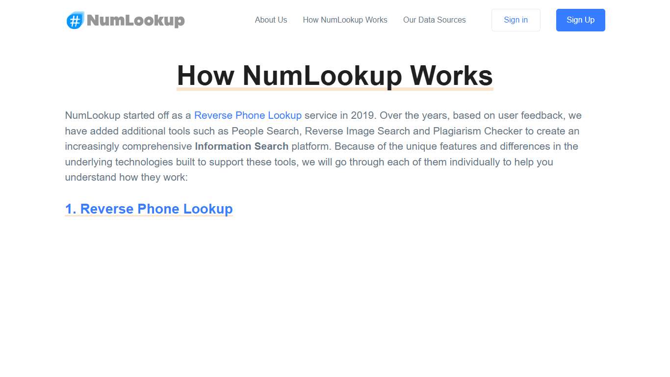 Learn How NumLookup Works